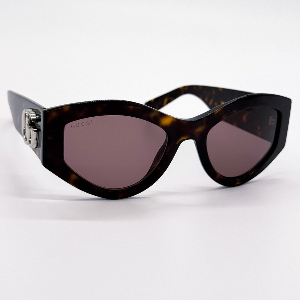NEW GUCCI SUNGLASSES HAVANA BROWN WOMEN CAT EYE EYEWEAR GUCCI GG1951S 002 - Picture 5 of 11